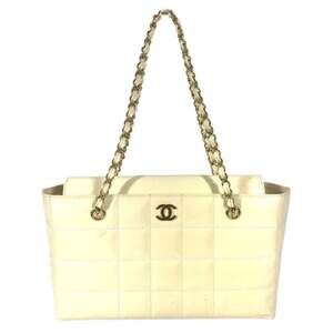 CHANEL White Logo Shoulder Bag